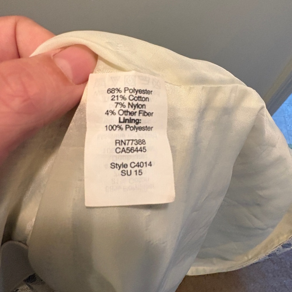 J. Crew Cream and Blue Patterned Skirt - Picture 3 of 4